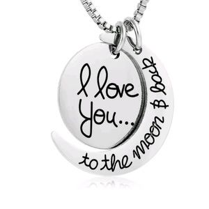 Sterling Silver Necklace, I Love You To The Moon